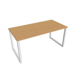 Rokovací stôl UNI O, 160x75,5x80 cm, buk/biela