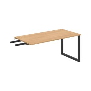 Pracovný stôl UNI O, kolmo reťaziaci, 160x75,5x80 cm, dub/čierna