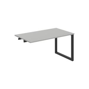 Rokovací stôl UNI O, k pozdĺ. reťazeniu, 140x75,5x80 cm, sivá/čierna