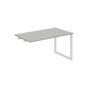 Rokovací stôl UNI O, k pozdĺ. reťazeniu, 140x75,5x80 cm, sivá/biela