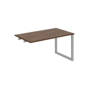 Rokovací stôl UNI O, k pozdĺ. reťazeniu, 140x75,5x80 cm, orech/sivá