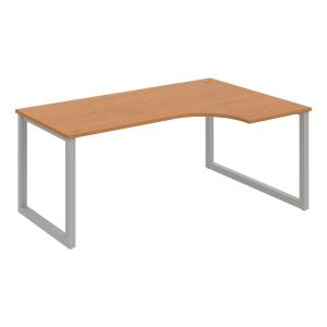 Pracovný stôl UNI O, ergo, ľavý, 180x75,5x120 cm, jelša/sivá
