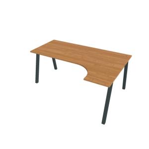 Pracovný stôl UNI A, ergo, ľavý, 180x75,5x120 cm, jelša/čierna