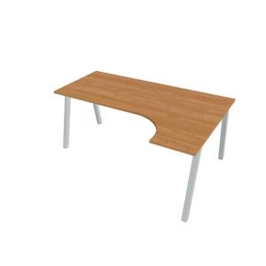 Pracovný stôl UNI A, ergo, ľavý, 180x75,5x120 cm, jelša/sivá