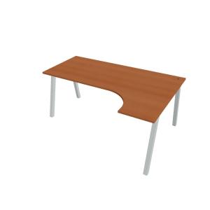Pracovný stôl UNI A, ergo, ľavý, 180x75,5x120 cm, čerešňa/sivá