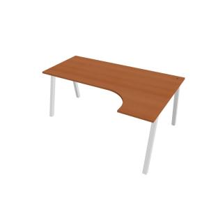 Pracovný stôl UNI A, ergo, ľavý, 180x75,5x120 cm, čerešňa/biela