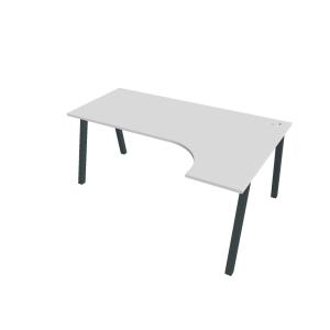 Pracovný stôl UNI A, ergo, ľavý, 180x75,5x120 cm, biela/čierna