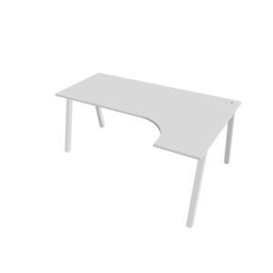 Pracovný stôl UNI A, ergo, ľavý, 180x75,5x120 cm, biela/biela