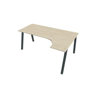 Pracovný stôl UNI A, ergo, ľavý, 180x75,5x120 cm, agát/čierna