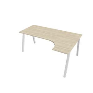 Pracovný stôl UNI A, ergo, ľavý, 180x75,5x120 cm, agát/biela