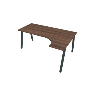 Pracovný stôl UNI A, ergo, ľavý, 180x75,5x120 cm, orech/čierna