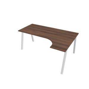 Pracovný stôl UNI A, ergo, ľavý, 180x75,5x120 cm, orech/biela