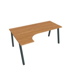 Pracovný stôl UNI A, ergo, pravý, 180x75,5x120 cm, jelša/čierna