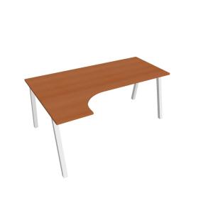 Pracovný stôl UNI A, ergo, pravý, 180x75,5x120 cm, čerešňa/biela