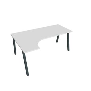 Pracovný stôl UNI A, ergo, pravý, 180x75,5x120 cm, biela/čierna