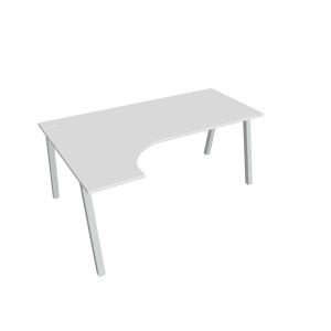 Pracovný stôl UNI A, ergo, pravý, 180x75,5x120 cm, biela/sivá