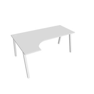 Pracovný stôl UNI A, ergo, pravý, 180x75,5x120 cm, biela/biela