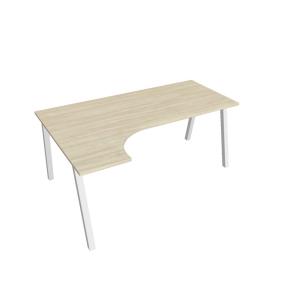 Pracovný stôl UNI A, ergo, pravý, 180x75,5x120 cm, agát/biela