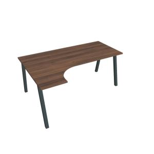 Pracovný stôl UNI A, ergo, pravý, 180x75,5x120 cm, orech/čierna
