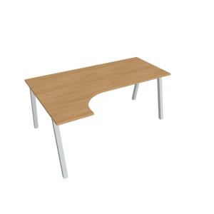 Pracovný stôl UNI A, ergo, pravý, 180x75,5x120 cm, dub/sivá