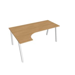Pracovný stôl UNI A, ergo, pravý, 180x75,5x120 cm, dub/biela