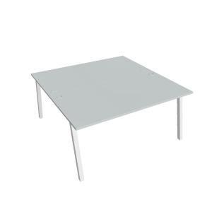 Pracovný stôl UNI A, 160x75,5x160 cm, sivá/biela
