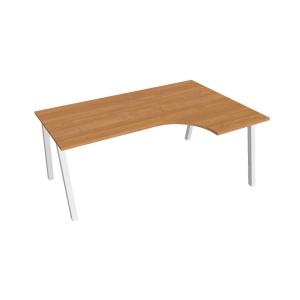 Pracovný stôl UNI A, ergo, ľavý, 180x75,5x120 cm, jelša/biela