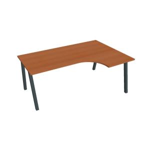 Pracovný stôl UNI A, ergo, ľavý, 180x75,5x120 cm, čerešňa/čierna