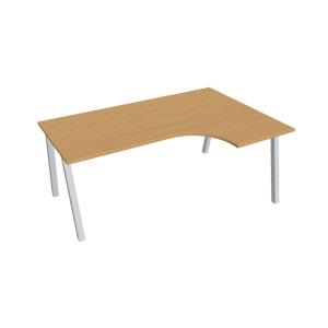 Pracovný stôl UNI A, ergo, ľavý, 180x75,5x120 cm, buk/sivá