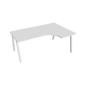 Pracovný stôl UNI A, ergo, ľavý, 180x75,5x120 cm, biela/biela