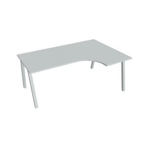 Pracovný stôl UNI A, ergo, ľavý, 180x75,5x120 cm, sivá/sivá