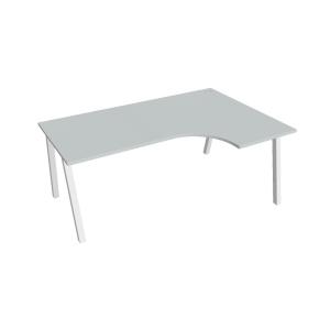 Pracovný stôl UNI A, ergo, ľavý, 180x75,5x120 cm, sivá/biela