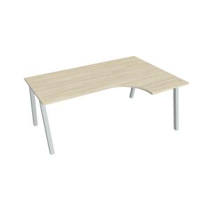 Pracovný stôl UNI A, ergo, ľavý, 180x75,5x120 cm, agát/sivá