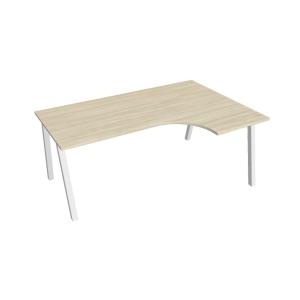 Pracovný stôl UNI A, ergo, ľavý, 180x75,5x120 cm, agát/biela