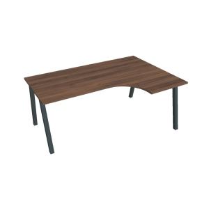 Pracovný stôl UNI A, ergo, ľavý, 180x75,5x120 cm, orech/čierna