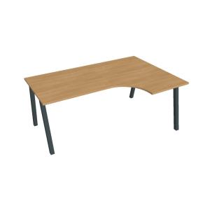 Pracovný stôl UNI A, ergo, ľavý, 180x75,5x120 cm, dub/čierna