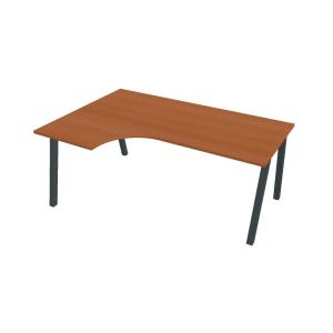 Pracovný stôl UNI A, ergo, pravý, 180x75,5x120 cm, čerešňa/čierna