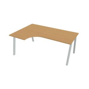 Pracovný stôl UNI A, ergo, pravý, 180x75,5x120 cm, buk/sivá
