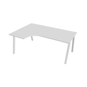 Pracovný stôl UNI A, ergo, pravý, 180x75,5x120 cm, biela/biela