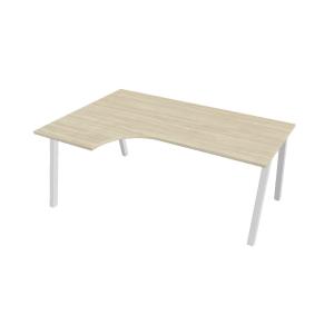 Pracovný stôl UNI A, ergo, pravý, 180x75,5x120 cm, agát/biela