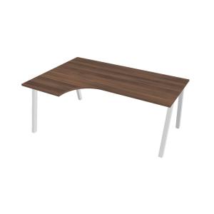 Pracovný stôl UNI A, ergo, pravý, 180x75,5x120 cm, orech/biela