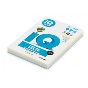 Farebný papier IQ color 5x50 mix pastelové farby, A4 80g