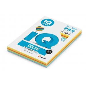 Farebný papier IQ color 5x50 mix intenzívne farby, A4 80g