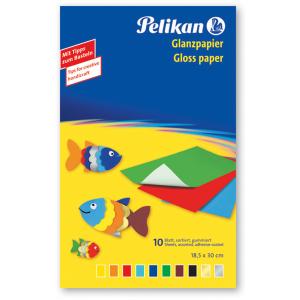 Farebný papier Pelikan lesklý 10ks 30x18cm mix farieb
