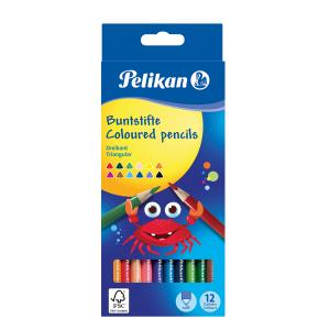 Farbičky Pelikan trojhranné tenké 12 ks