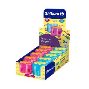 Strúhadlo Pelikan Flower plastové s 2 otvormi mix farieb modré ružové