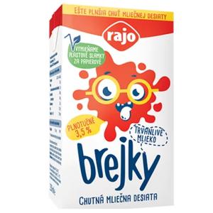 Brejky Rajo Trvanlivé mlieko plnotučné 3,5 % 250 ml
