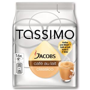Kapsule TASSIMO Cafe Au Lait, 184 g., 16 porcií