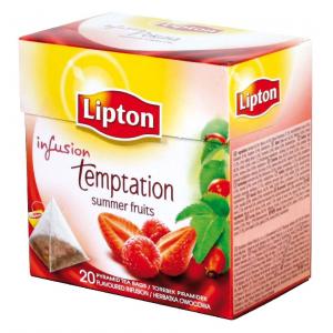 Čaj Lipton ovocný Temptation red pyramídy 40g