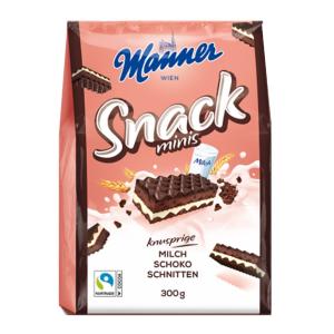 Oblátky Manner Snack Minis  čokoládové 300g